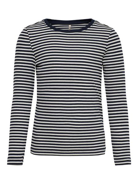 ONLY Mädchen Langarmshirt Streifen Ripp Blau Rose Hellblau