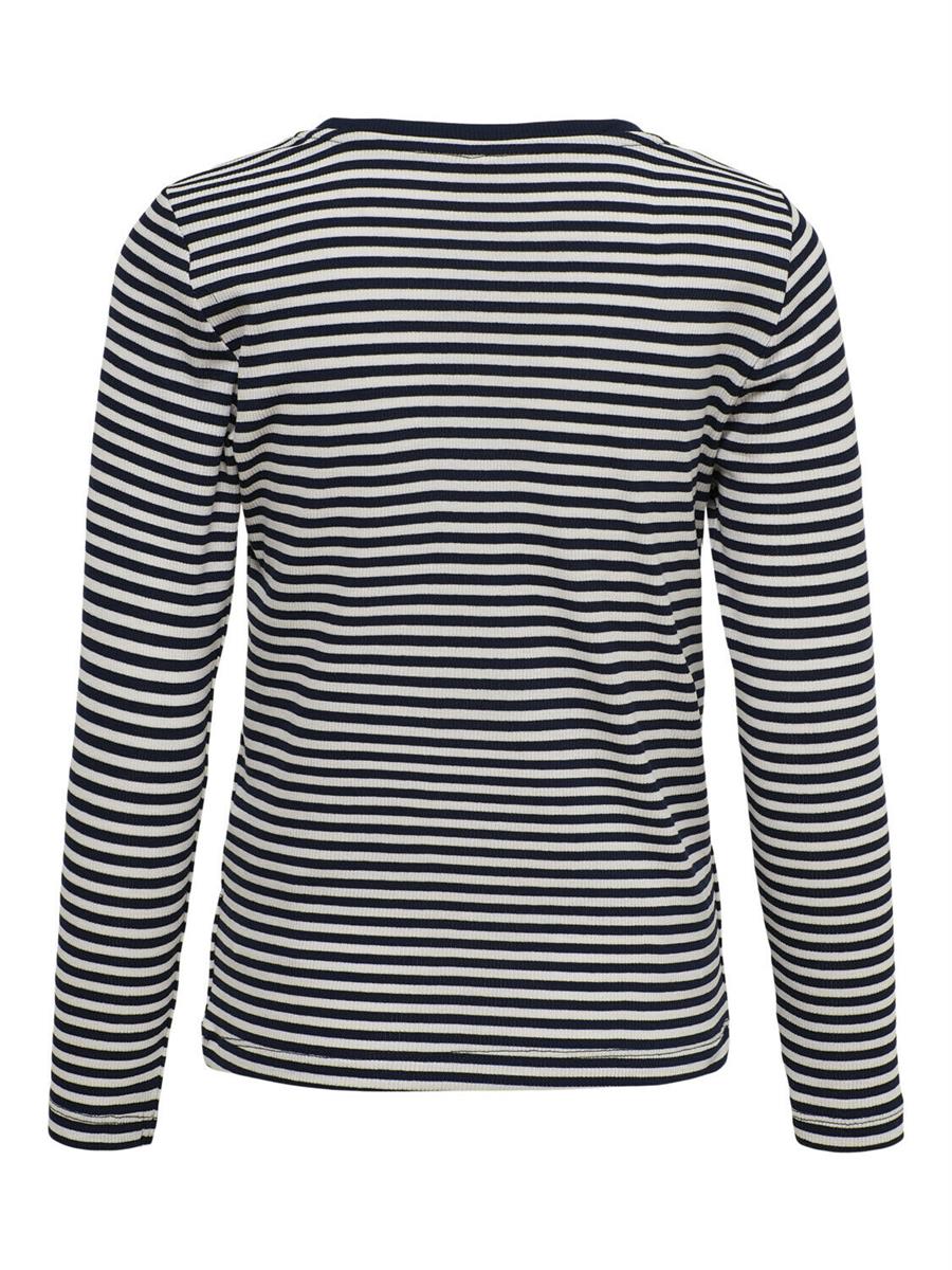 ONLY Mädchen Langarmshirt Streifen Ripp Blau Rose Hellblau