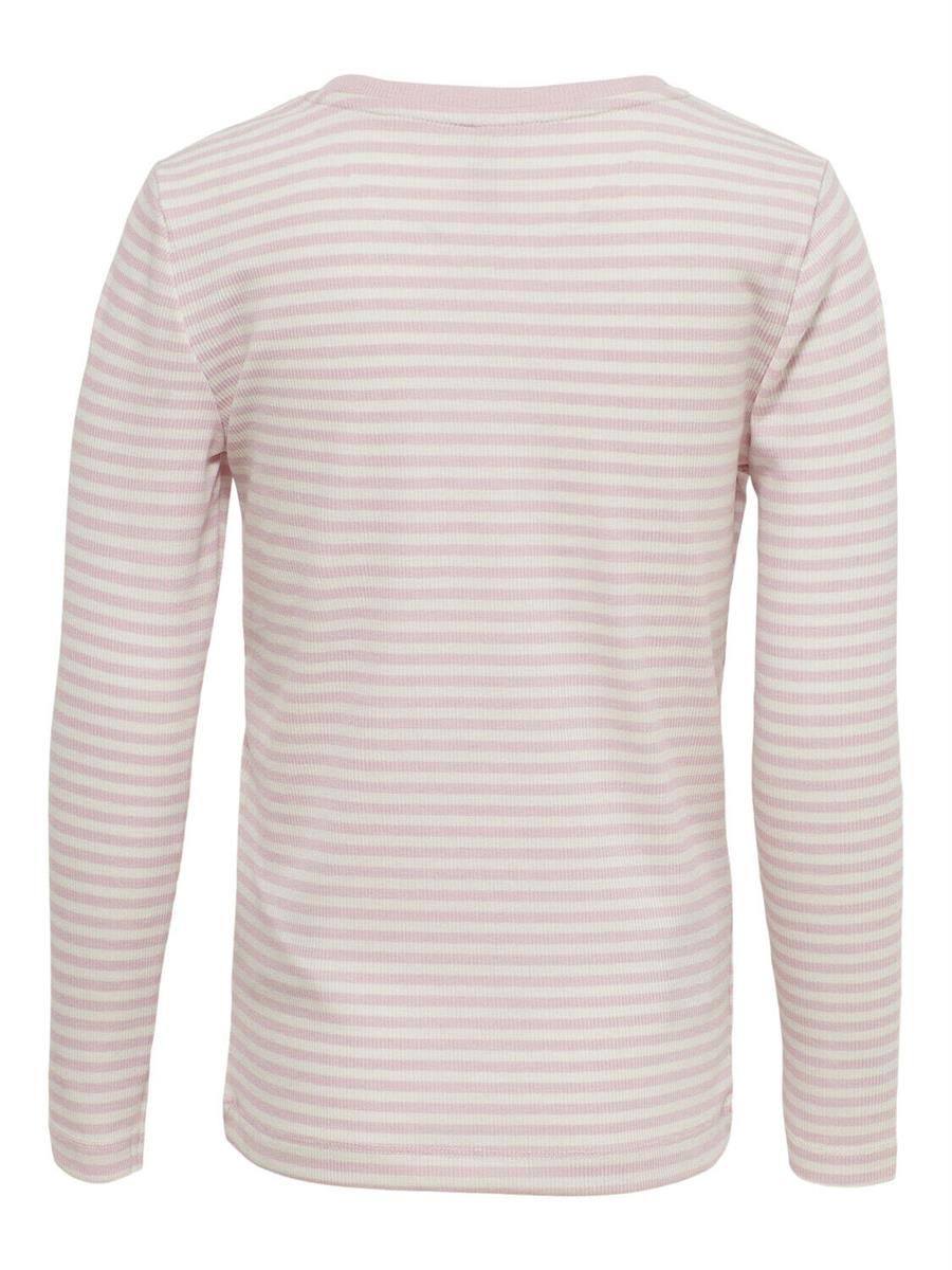 ONLY Mädchen Langarmshirt Streifen Ripp Blau Rose Hellblau