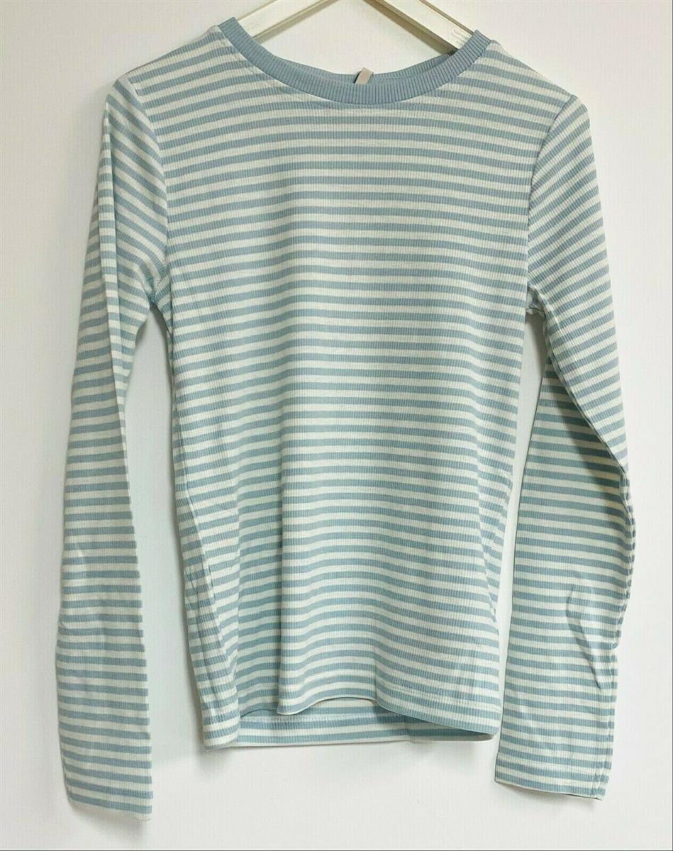 ONLY Mädchen Langarmshirt Streifen Ripp Blau Rose Hellblau