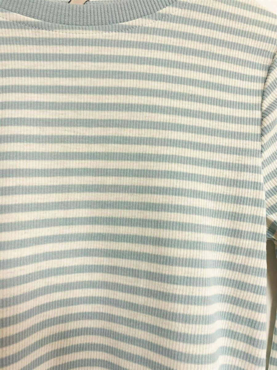 ONLY Mädchen Langarmshirt Streifen Ripp Blau Rose Hellblau