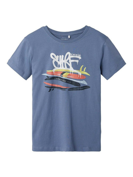 Name it Jungen T-Shirt  Shirt Kurzarm  Blau Orange Neongelb NKMVAGNO