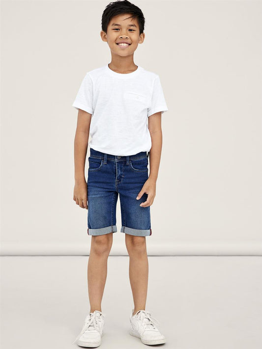 Jungen Jeansshorts kurze Jeans Shorts Blau slim weich schlank edel top