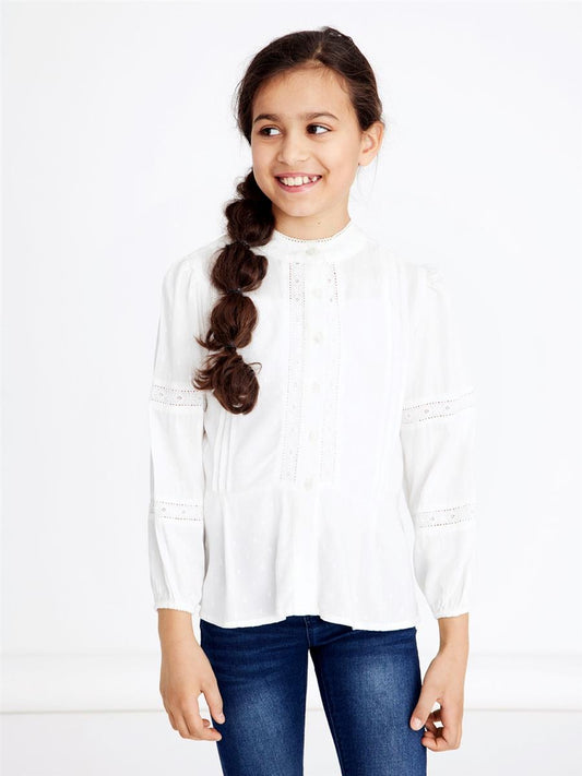 Mädchen Bluse Weiß Tunika edel auch festlich Designer Geschenkidee top