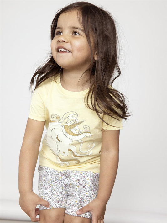 Mädchen T-Shirt Einhorn Meerjungfrau Schmetterling  Glitzer