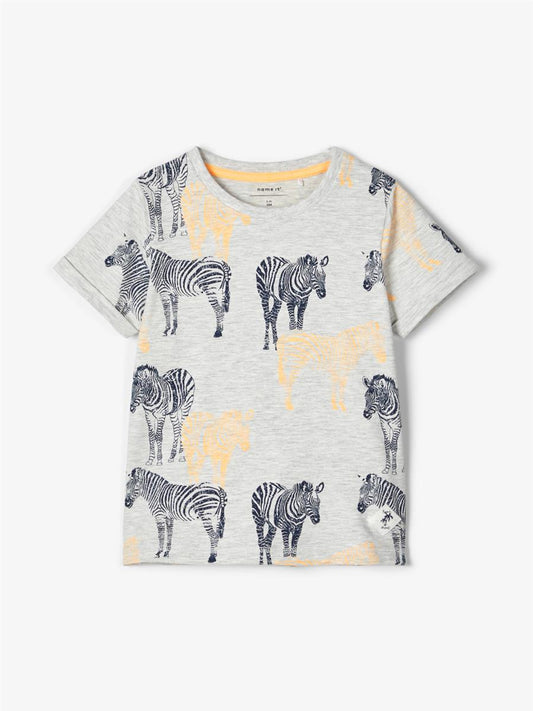 Name it Jungen T-Shirt Zebra Grau Organic Cotton Geschenkidee NMMJASTO