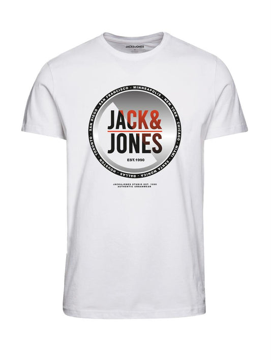 Jack & Jones Jungen T-Shirt Schwarz Gelb Blau Weiß Logo JJSCOTT