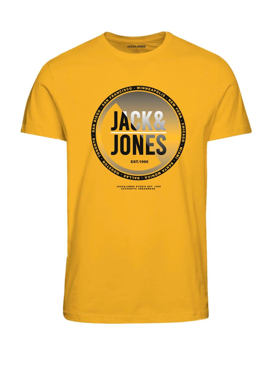 Jack & Jones Jungen T-Shirt Schwarz Gelb Blau Weiß Logo