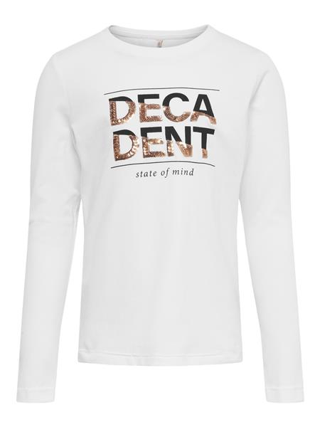 Only Mädchen Langarmshirt Pailletten Geschenkidee Weiß Lila festlich