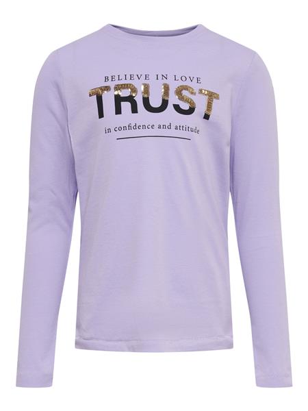 Only Mädchen Langarmshirt Pailletten Geschenkidee Weiß Lila festlich