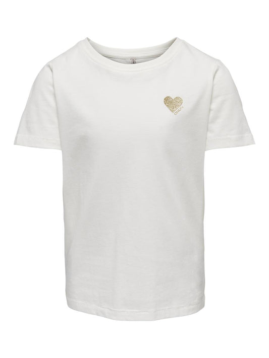 Only Mädchen T-Shirt Herz Glitzer Geschenkidee edel KOGKITA
