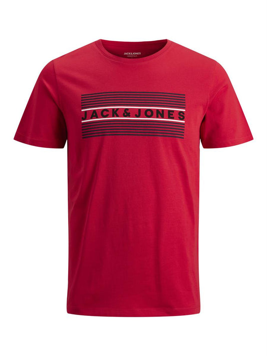 Jack & Jones Jungen T-Shirt Kurzarm Logo2 Weiß Rot Blau JJECORP