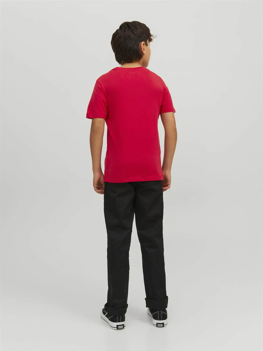 Jack & Jones Junior Jungen T-Shirt Kurzarm Logo2 Weiß Rot Blau