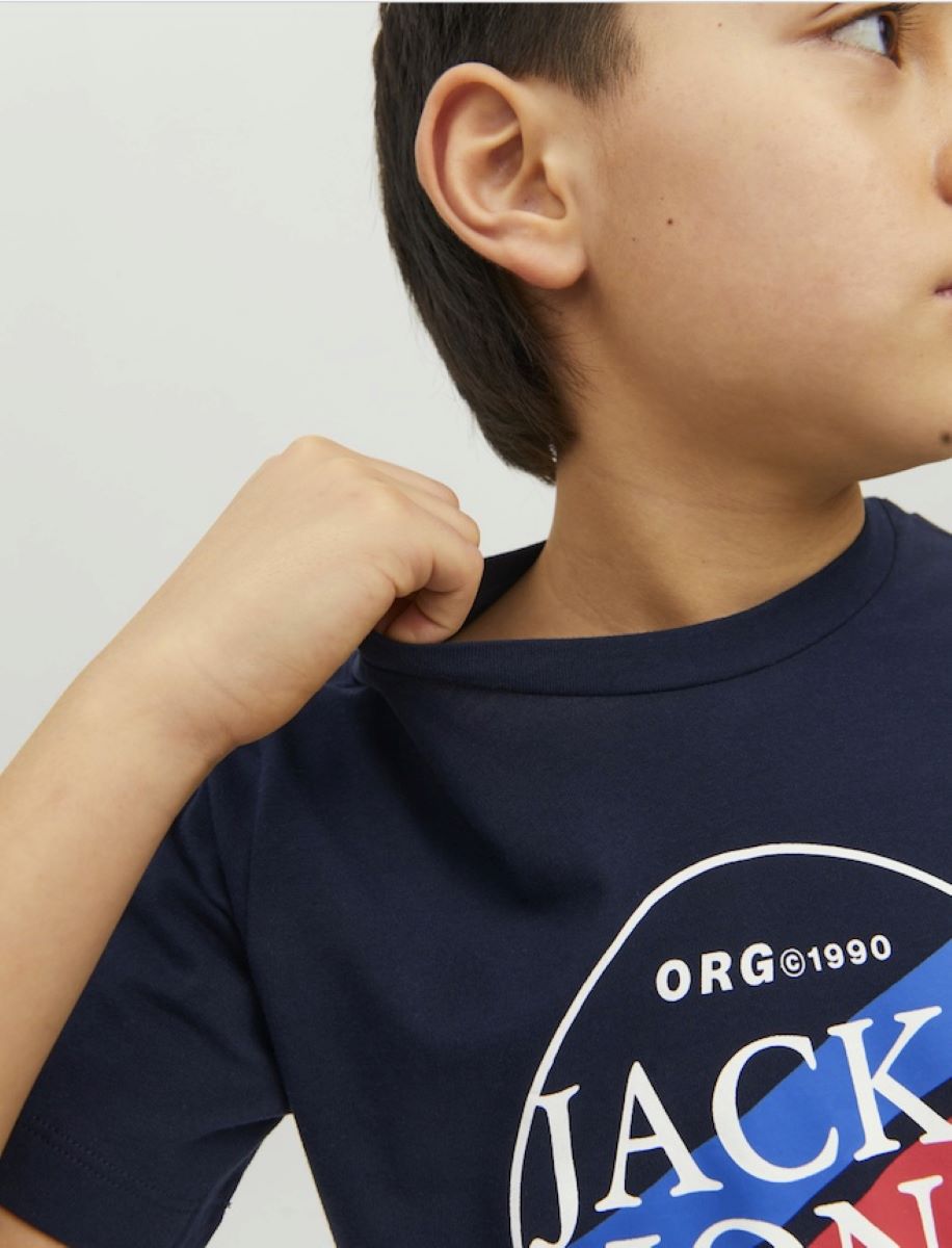 Jack & Jones Junior Jungen T-Shirt Kurzarm Weiß Gelb Blau Rot
