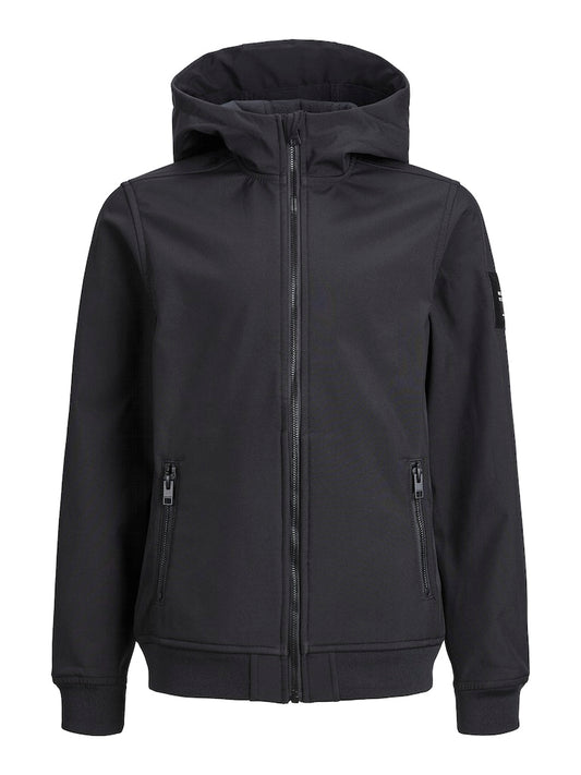 Jack & Jones Jungen Softshelljacke Schwarz mit Fleece JJEBASIC