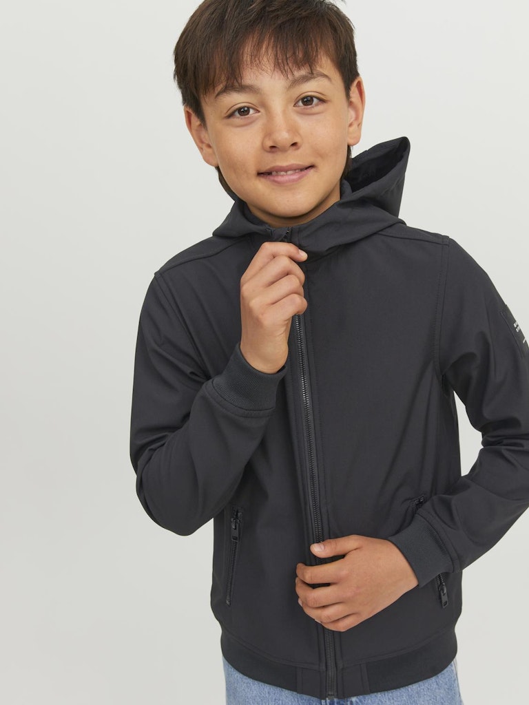 Jack & Jones Jungen Softshelljacke Schwarz mit Fleece JJEBASIC