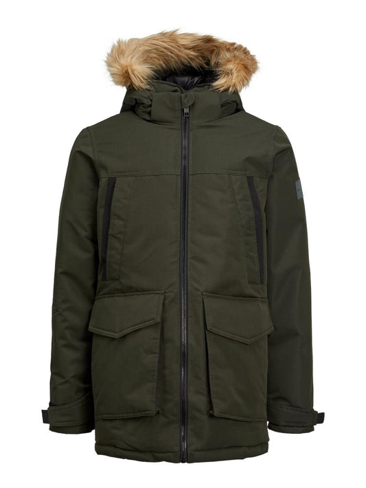Jack & Jones Jungen Winterjacke Parka Dunkelgrün edel JJECRAFT