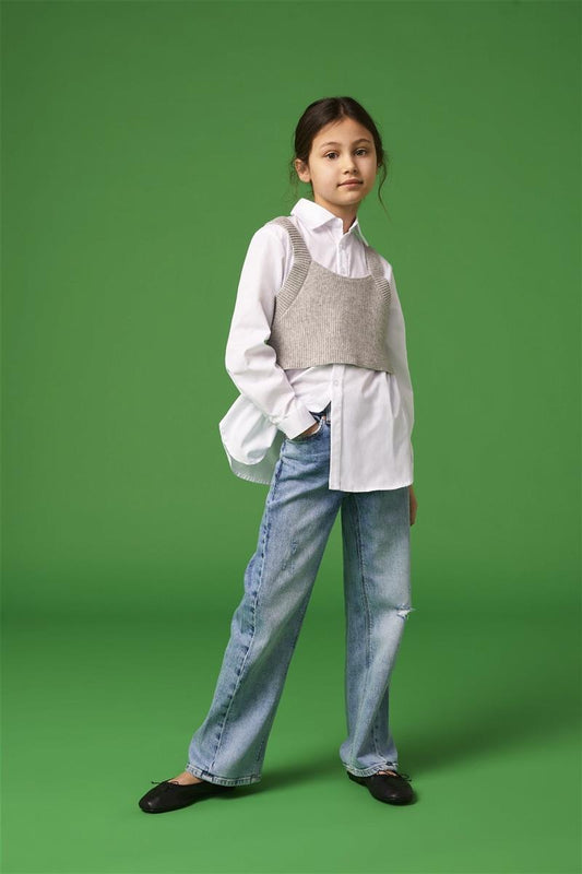 Only Mädchen Jeans Wide leg Teenager leger Vintage weit KOGASTA