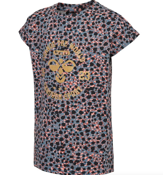 Hummel Mädchen T-Shirt Designershirt goldfarbener Aufdruck edel