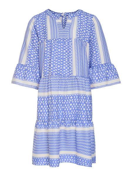 Only Mädchen Kleid Volantkleid 3/4 Arm leicht 15209378 KOGALBERTE 122 Blau/ 100% Polyester