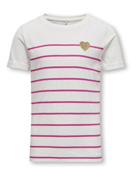 Only Mädchen T-Shirt Herz Glitzer Streifen Geschenkidee edel KOGEMILY