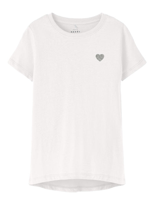 Name it Mädchen T-Shirt Herz Glitzer Geschenkidee edel NKFVIOLINE