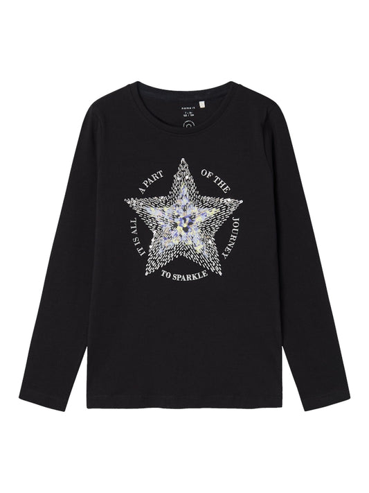 Name it Mädchen Langarmshirt Pailletten Geschenkidee festlich NKFSIRU