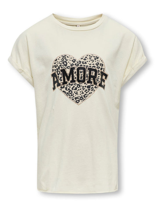 Only Mädchen T-Shirt Amore Leo Geschenkidee KOGLUCY LIFE S/S AMORE