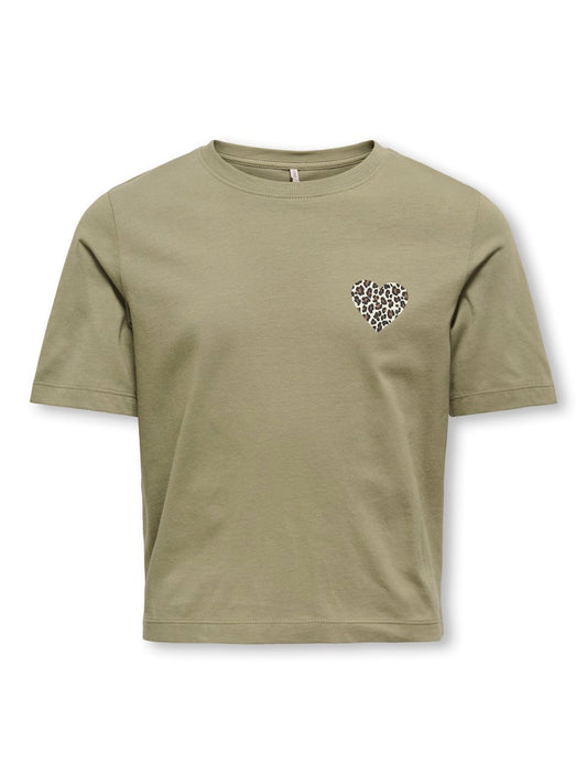 Only Mädchen T-Shirt LEO HEART KOGREX LEO HEART S/S TOP JRS