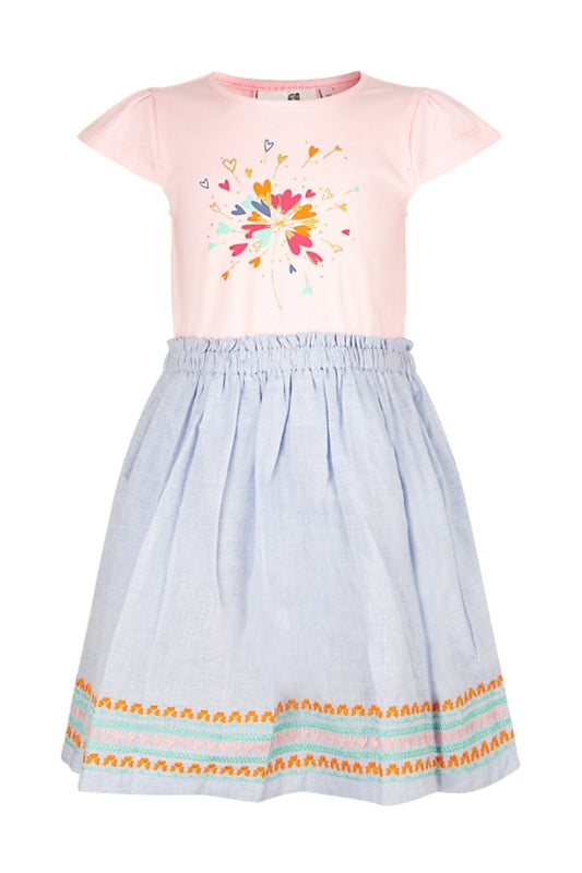 Happy Girls Mädchen Sommerkleid  Jersey Glitzer Schulanfang