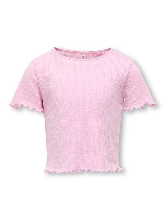 Only Mädchen T-Shirt Rippshirt KOGCARLOTTA LIFE S/S TOP JRS