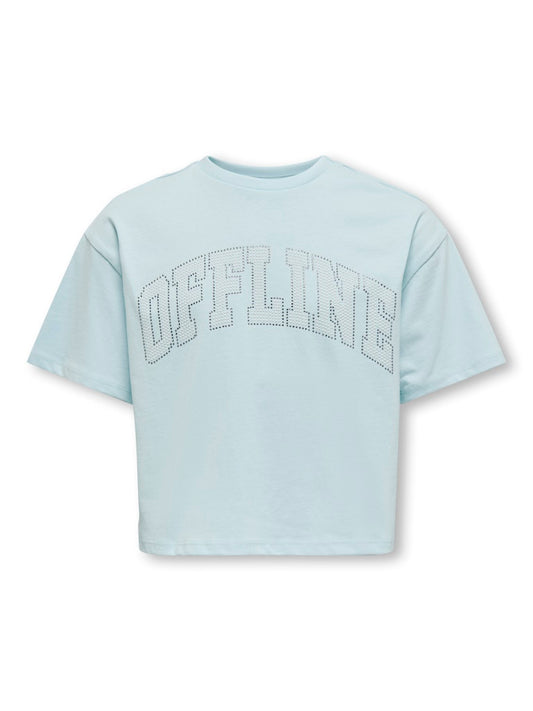 Only Mädchen T-Shirt weit kurz KOGRIRI S/S RHINESTONES TOP BOX JRS