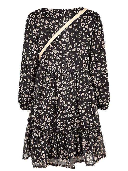 Happy Girls Mädchen Kleid Chiffon langarm Katze mit Tasche 953181