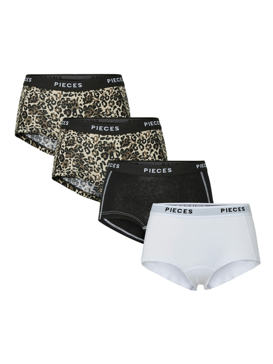 PIECES Damen Hipster 4er Pack PCLOGO