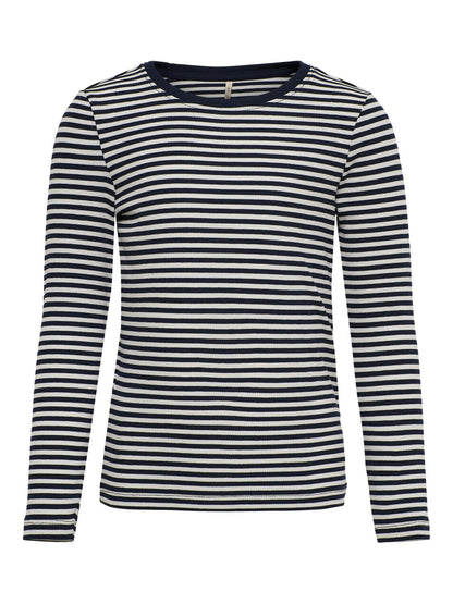 ONLY Mädchen Langarmshirt Streifen Ripp Blau Rose Hellblau