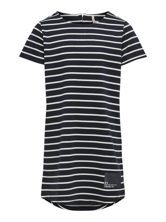 Only Mädchen Kleid Sweatkleid Marine Streifen edel Blau Weiß 15205560 weich
