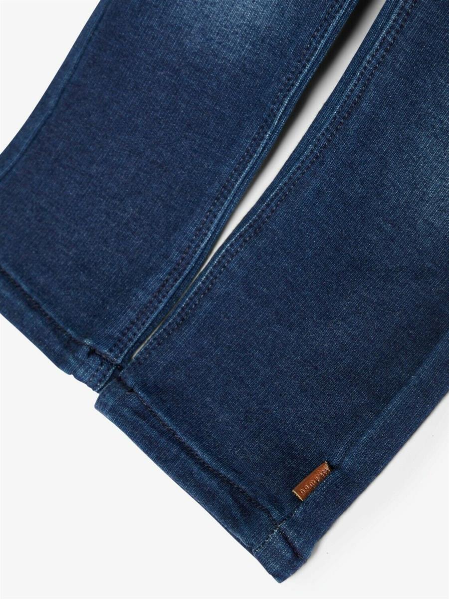 Mädchen Jeans Leggings Sweatdenim Dunkelblau weich Glitzer slim