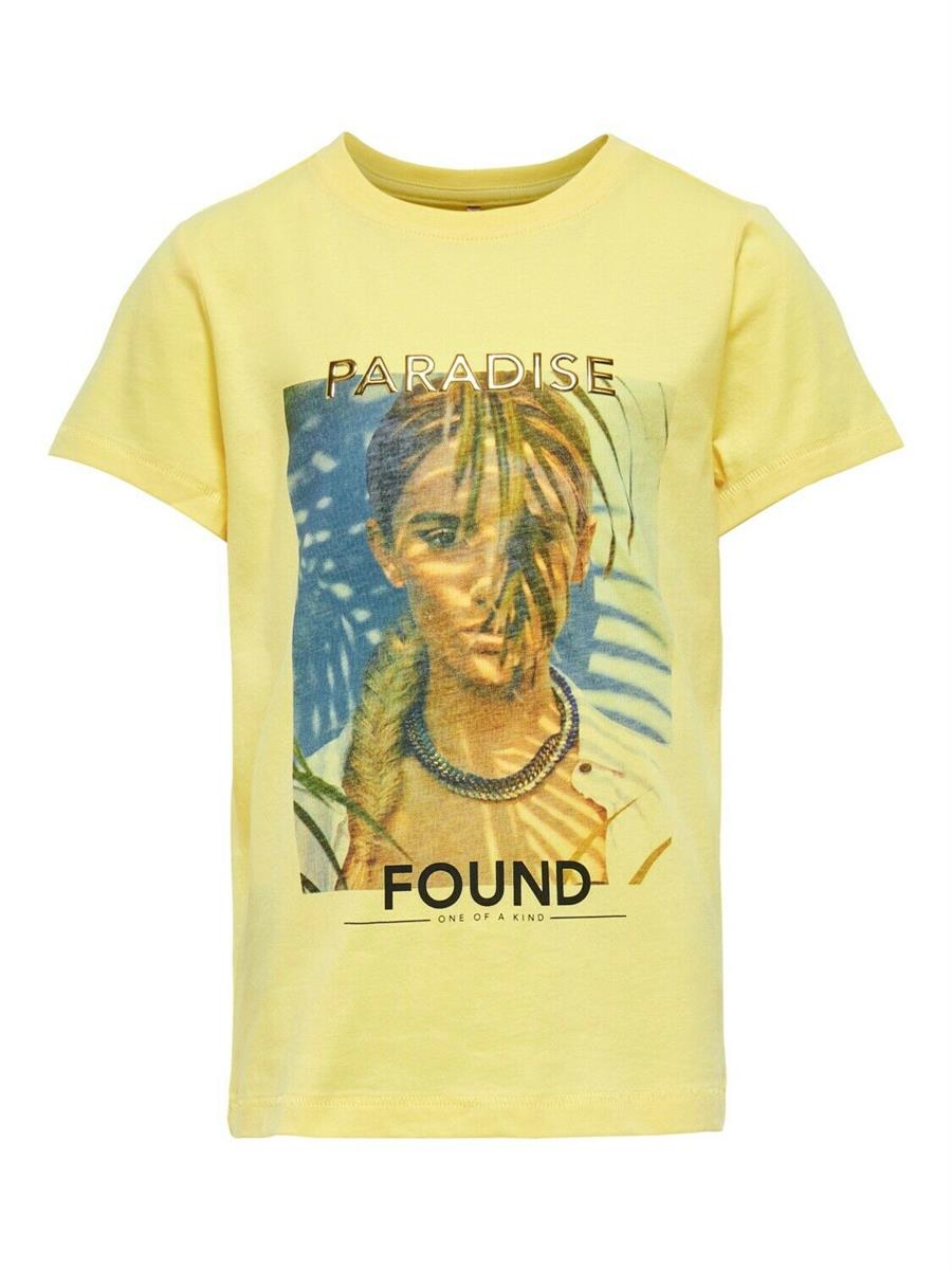 ONLY Mädchen T-Shirt Geschenkidee Teenager Weiß Oliv Gelb Konkia