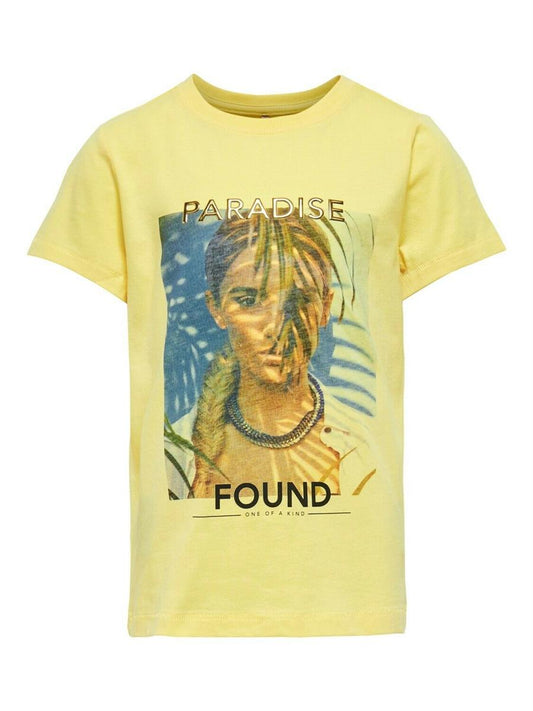 ONLY Mädchen T-Shirt Geschenkidee Teenager Weiß Oliv Gelb Konkia edel 15217094