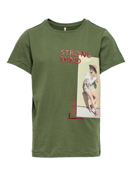 ONLY Mädchen T-Shirt Geschenkidee Teenager Weiß Oliv Gelb Konkia
