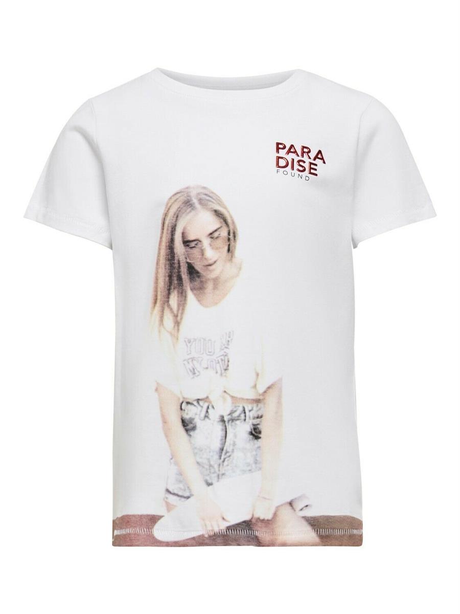 ONLY Mädchen T-Shirt Geschenkidee Teenager Weiß Oliv Gelb Konkia