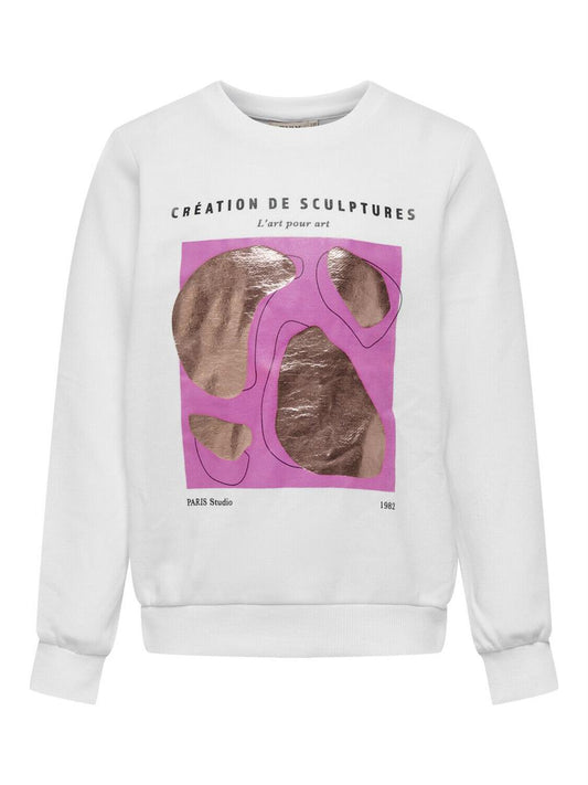 ONLY Mädchen Sweat Hellgrün Schwarz Weiß 15254592 Konjamie Geschenkidee leicht
