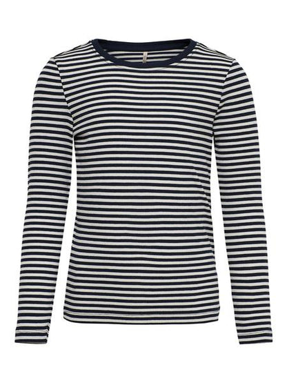 ONLY Mädchen Langarmshirt Streifen Ripp Blau Rose Hellblau