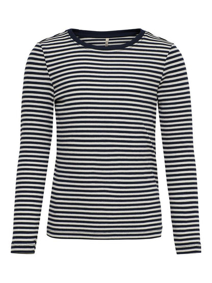 ONLY Mädchen Langarmshirt Streifen Ripp Blau Rose Hellblau