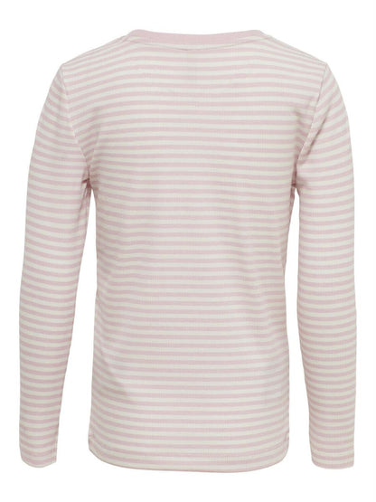 ONLY Mädchen Langarmshirt Streifen Ripp Blau Rose Hellblau