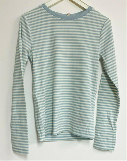 ONLY Mädchen Langarmshirt Streifen Ripp Blau Rose Hellblau