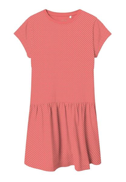 Name it Mädchen Kleid Jerseykleid Baumwollkleid Dunkelblau Koralle