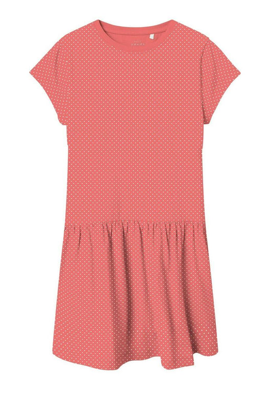 Name it Mädchen Kleid Jerseykleid Baumwollkleid Dunkelblau Koralle