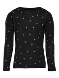 Only Mädchen Langarmshirt festliches Shirt Schwarz Silber KONISABELLA