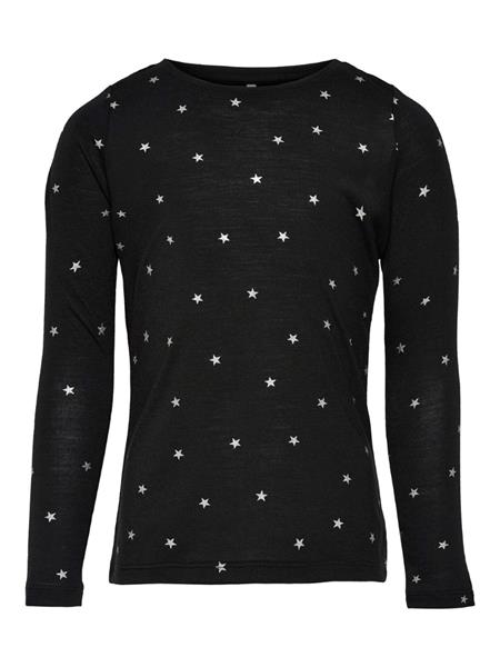 Only Mädchen Langarmshirt festliches Shirt Schwarz Silber KONISABELLA